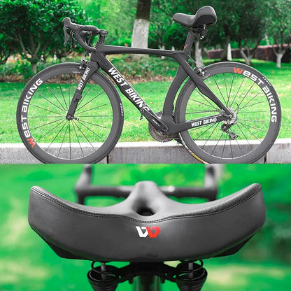 Ergonomic, breathable saddle for road bikes